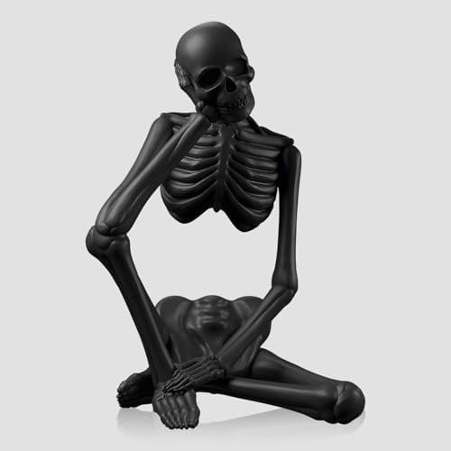 Loyzcy Halloween Skelett, Bücherregal Dekor, Denker-Statue, Denker Skulptur Ornamente, abstraktes Kunst Ornament für Bücherregal Tisch Arbeitsplatten Dekor