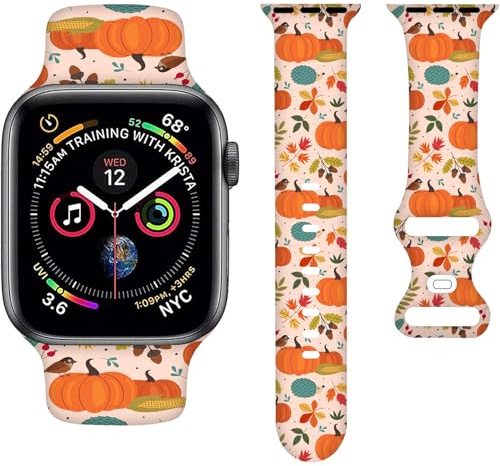 Floral Flower Bands Compatible with Apple Watch Band 38MM 40MM 41MM 42MM 44MM 45MM 49MM, Silicone Strap Compatible with iWatch Bands Ultra Series SE 9 8 7 6 5 4 3 2 1 for Women Men