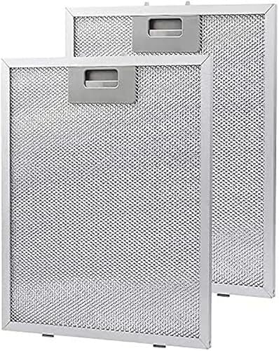 Daaxing Filtros de campana extractora, malla de aluminio de 5 capas, plateado, 305 x 267 x 9 mm (2 unidades)