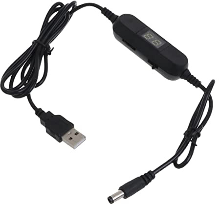 BFLKY 130cm USB To 5.5x2.1mm 1.3V-12V Adjustable Power Cable Replace LR03 LR6AA 9V Battery Adjust Cord