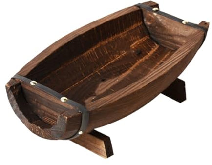 Sosoport Bandeja De Madera Macetero De Barquito Decoración De Boda Resistente y Duradera