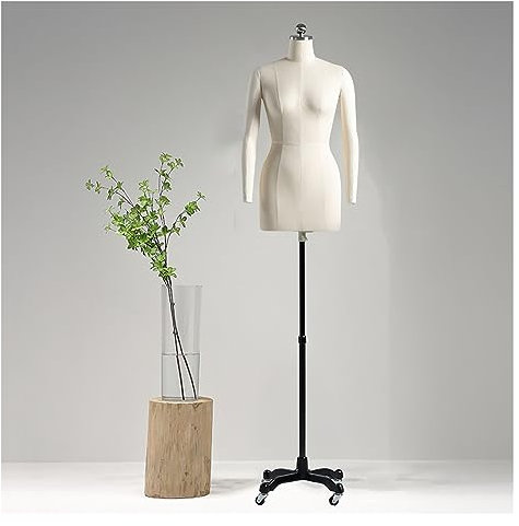 CCYENG Weibliche Schneiderpuppe, weiblicher Schneiderpuppenkörper, Anziehmodell mit Universalrad zum Stehen, Schneiderpuppentorso mit weichen Armen für die Präsentation von Kleidung und S