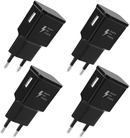 4PCS 15W Chargeur USB Chargeur Rapide, 5V/3A Prise USB Adaptateur USB Bloc Chargeur USB Compatible avec Samsung Galaxy iPhone Huawei Xiaomi