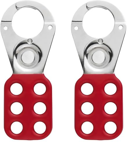 Alriedy Vorhängeschloss Haspe, 2 Stück Lock Out Haspe, Verriegelungshaspe, 25 Mm Öffnungsabstand, 6 Löcher Haspen Schloss, Für Arbeitssicherheit, Robuste Verriegelung, Ideal Für Lockout Tagout