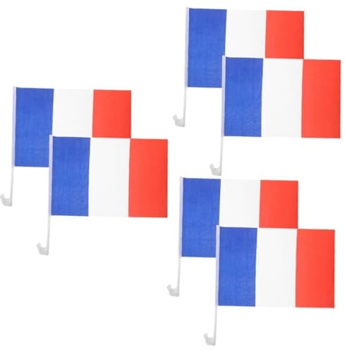 Warmhm 3 Sätze Auto Flagge Zielflagge Auto Aufkleber England- Rennwagen Winddichte Auto Fahnen Für Autos Frankreich- Aus Polyester Autos Frankreich 2 Stück * 3