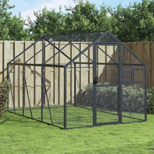 Xichuzi Voliere Anthrazit 1,79x3x1,85 m Aluminium, Vogelkäfig, Rattenkäfig, Wellensittich Käfig, Nagerkäfig, Papageienkäfig, Vogel Käfig, Hamsterkäfig - 3155802