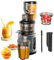 Electric Juice Machine, 200W Slow Masticating Cold Press Juicer with Brush, High Juice Yield, 75Mm Feed Chute, 55Rpm Powerful Motor, for Whole Fruits, Vegetable