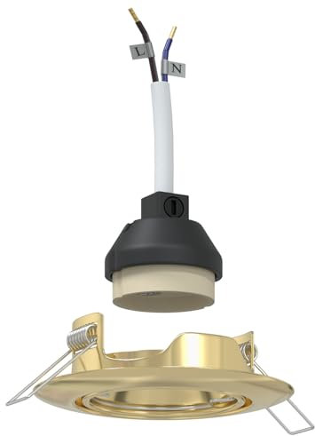 Juego de Aparatos de Iluminación LED Empotrados de 6 Piezas Eficiente Energéticamente Moderno Dorado para Sala de Estar Comedor y Cocina Diseño Circular Mate Instalación Fácil Iluminación Contemporáne