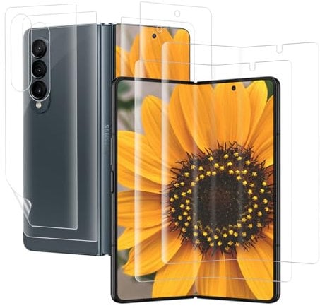 Cable Leader 2+2 pièces Verre Trempé pour Samsung Galaxy Z Fold 5 5G, Anti-huile, Souple TPU Film, sans bulles, Anti Rayures, protection écran au dos, Haute définition Z Fold 5 vitre protection