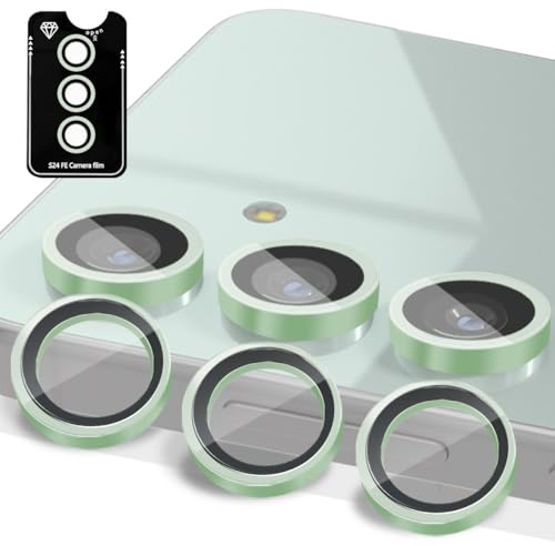 AnnhanT Caméra Protecteur pour Samsung Galaxy S24 FE Caméra, [Bague individuelle en métal sans Bulle Anti-Rayures] Protection de Lentille pour Samsung Galaxy S24 FE [1 Pièces] - Vert D'eau