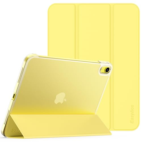 EasyAcc Coque pour iPad A16 11ème 2025 11 Pouces/iPad 10ème Génération 10,9 Pouces 2022, Ultra Fin Étui de Protection Translucide Mat avec Fonction réveil/Sommeil Automatique, Jaune Citron
