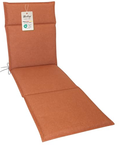 Herlag Liegenauflage Bea 190x60x4,5cm | Wasserabweisende Rollliegen-Auflage mit Fleckschutz | Bequemes Polster für Sonnenliegen | Pflegeleichte Easy-Line | Öko Tex 100 | Orange