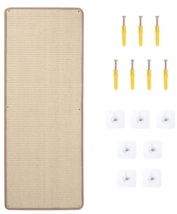 Kratzmatte Katze 40x100cm Natürlicher Sisal Teppich, Selbstklebende Kratzmatte für Katzen, Kratzschutz Sofa Wand Möbel, Nicht rutschige Katzen Kratzmatte für Innenkatzen (Braun)