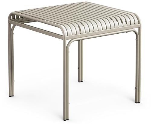 di volio Gartentisch 80x80 cm Metall quadratisch wetterfest Outdoor Liwio | Für 4 Personen, 20 kg belastbar, KTL- und Pulverbeschichtung, UV-beständig, korrosionsbeständig, Lamellenplatte, Balkon