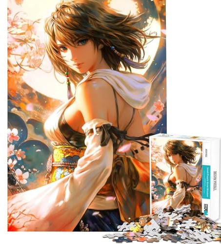 Adult Jigsaw Puzzles 1000 Pieces Yuna Final Fantasy X Artwork for Birthday, Chrismas Precision Cutting Hands-on Game for Age 14+ Game (38x26cm)