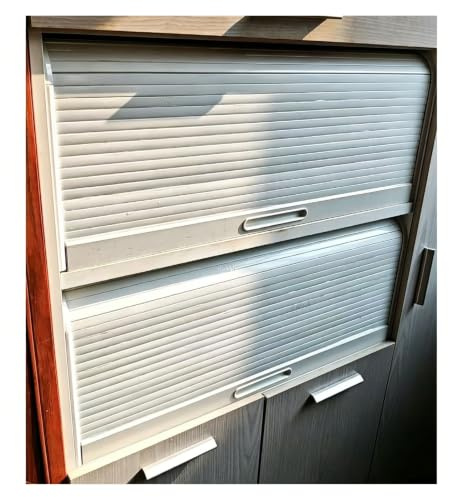 QSTGX Volet Roulant Manuel Porte Cuisine Exterieure Kit de Porte À Tambour Portes Coulissantes Pour Camping-car, Bureau, Hôtel, Penderie(50x50 cm)