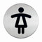 Durable Türschild Picto rund (Damen-WC, 83 mm) metallic silber, 490423