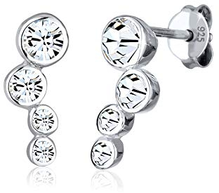 Elli Ohrringe Damen Ohrstercker Basic Geo mit Kristallen in 925 Sterling Silber