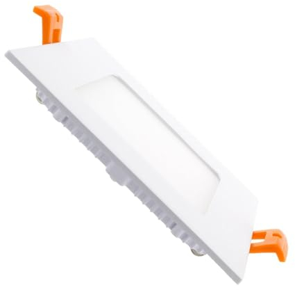 LEDKIA LIGHTING Placa LED 6W Cuadrada Foco Downlight Empotrable Plano Corte 105x105 mm 6000K Blanco Frío