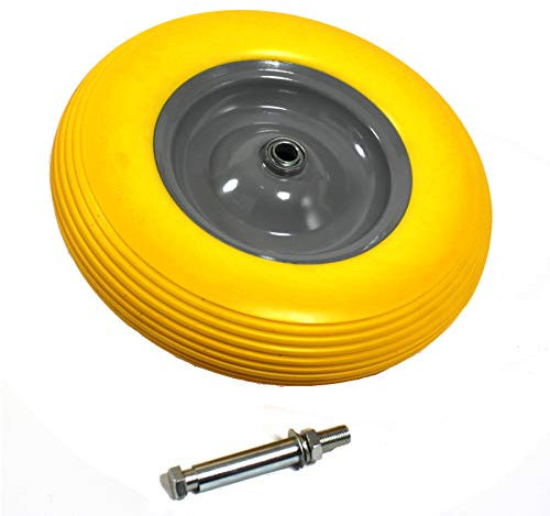Estexo Home & Garden PU Schubkarrenrad Reifen Vollgummi 4.80/4.00-8 Ø400 Schubkarre Ersatz-Rad Achse