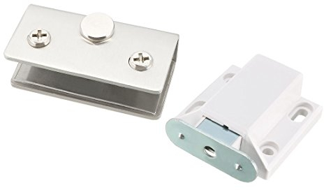 Sourcingmap Magnetverschluss für Glastüren, 8–10 mm, Kunststoff, weiß, mit Klemme