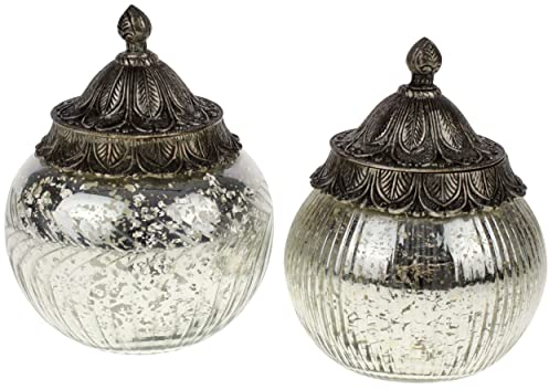 Werner Voss GmbH Glasdosen Bauernsilber mit Metalldeckel 19cm, 2 St.