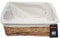 H-LINE Small Brown Wicker Willow Storage Basket with Cloth Lining - Ideal for Christmas/Easter/Newborn Gift Hamper/Make Your Own Hamper