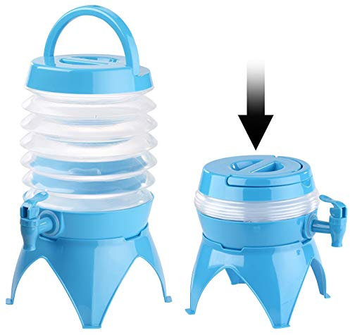 Ruisy tragbarer Faltbar Outdoor Wasserkanister Eimer Wasserbehälter kampierendes trinkender Speicher-Eimer Wasserspender 5,5 Liter, blau