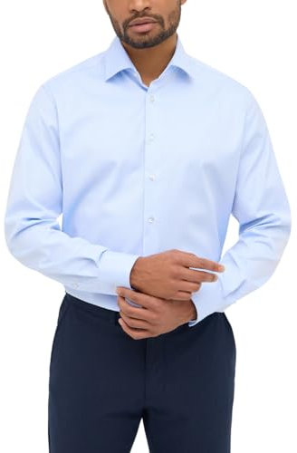 ETERNA Modern Fit Cover Hemd Langarm New Kent Kragen Blickdicht hellblau Größe 39