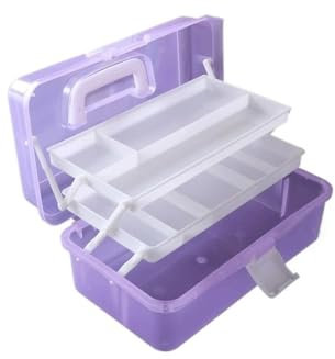 XUJUAN-0227 Tool Box Purple plastic tool box three-layer household storage box large capacity outdoor repair box portable multi-functional storage box Tool Chest
