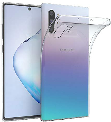 EAZY CASE Hülle kompatibel mit Samsung Galaxy Note 10 Plus Schutzhülle Silikon, Ultra dünn, Slimcover, Handyhülle, Silikonhülle, Backcover, Durchsichtig, Klar Transparent