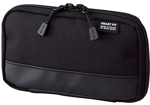 Lihit Lab Smart Fit ACTACT Stationery Compact Pen Case - Black (Green Tea Set)