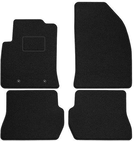 MOTOS Standard Velours-Fußmatten passend für Ford Fiesta V 2005-2008 nach Facelift - Standard, Gewebt, Schwarz fußmatten Auto - Erleben Sie neuen Fahrkomfort mit einem Automatten Satz für Ihr Auto