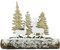 RiloStore XL Baumstamm Weihnachtsdeko Aufsteller Winter Schnee Weiss Natur Deko braun Holzstamm Bäume Hirsche Tischdeko Winterlandschaft Fensterschmuck Landhaus Xmas