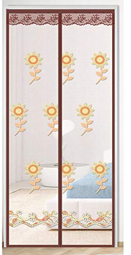 ZJXSNEH Tenda Per Porta Con Colla Magica Estiva Tenda Per Zanzariera Per Zanzariera Tenda Per Porta Magnetica Per Zanzara Girasole 95X220CM