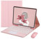 HENGHUI iPad 6th/5th Gen Air 2 Pro 9.7 Color Touch Keyboard Case with Bluetooth Mouse - Cute Round Key TouchPad Detachable Trackpad - iPad 6/5/Air2/Pro9.7 (Pink)