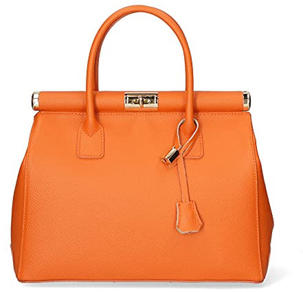 Chicca Borse Borsa top handle donna borsa a mano in pelle dollaro borsa media italiana - Arancione