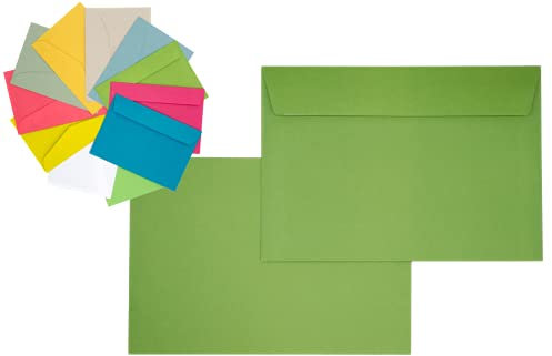 25 Briefumschläge Gras-Grün DIN C6 Fensterlos