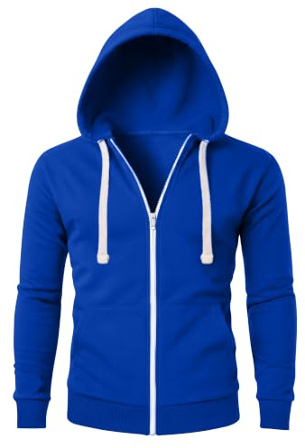 Love My Fashions® Men Full Zipper Plain Hoodie with Front Pockets Hoody for Casual Wear & Workout