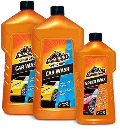 Armor All, Wash and Wax 2x1 Litre, Car Shampoo and Polish, Quick Drying Technology, Dual Action Formula for a Clean and Shiny Car, Water Beading Technology, Ideal for Car Detailing, Made in the UK