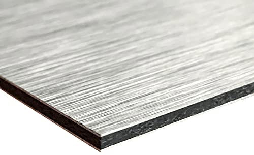 Panneau Composite Aluminium Brossé 3 mm. Plaque alu avec au Centre un Polyéthylène (PVC) - 30 x 10 cm (300 x 100 mm) -