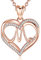 INFUSEU kette mit buchstaben, Rosegold Brief Halskette für Frauen M Initial Herz Anhänger Halskette Ohne Cubic Zirkonia CZ Schmuck Romantische Geburtstagsgeschenke für Sie, 20 Zoll Kette