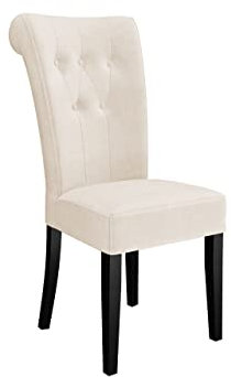 Mirjan24 Esszimmerstuhl Siruni, Polsterstuhl, Sessel, Beine aus Buchenholz, Samtbezug, Gesteppte Lehne, Wohnzimmerstuhl, Stuhl für Arbeitszimmer Küche (schwarz, Magic Velvet 2250 + Klopfer: Chrom)