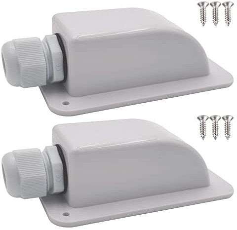 Gebildet Waterproof Solar Cable Entry Gland, Single Cable Entry Gland for All Cable Types 6mm² to 12mm² for Solar Panels on RV Camper Van Travel Trailer Boat Cabin (White, Pack of 2)