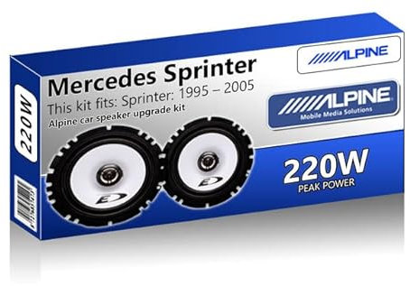 Sprinter Speaker upgrade Front Door Alpine car speakers 6.5 17cm + Pods 220W