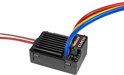 Radiolink Cool 9030 ESC 90A Brushed (2-4S) Wasserdicht Eingebautes BEC 5A Wählbar 5.5V/7.5V Elektronischer Drehzahlregler für RC Truck Crawler Panzer Autos Köder Boote (XT60 Stecker Schwarz)