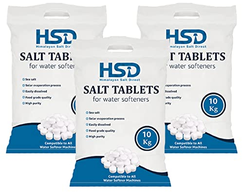 HSD Water Softener Tablets Removes Odors, Limescale & Residue, Deep Clean Units: 10kg Tablets Size: 1 Pack, Pack of 10kg salt tablets For Everyday Clean and Shine (Pack of 3)