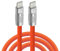 cablecc Typ C USB-C auf USB-C Flüssigsilikon Ultra Soft 120W Power USB2.0 Daten Orange Kabel Schnellladung für Laptop Tablet Telefon 1M
