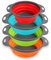 Alimat PluS Collapsible Colander Set of 4 - Silicone Kitchen Colander with Handle - 4 Quart & 2 Quart Sink Colander for Draining Pasta, Vegetables, Fruits (Green, Blue, Orange, Red)