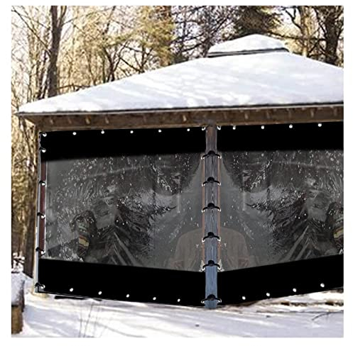Gardinen für den Außenbereich, Seitenwände für den Außenbereich, wasserdicht, warm halten, transparente Plane für Pavillons, Pergola, Veranda, mit rostfreien Ös